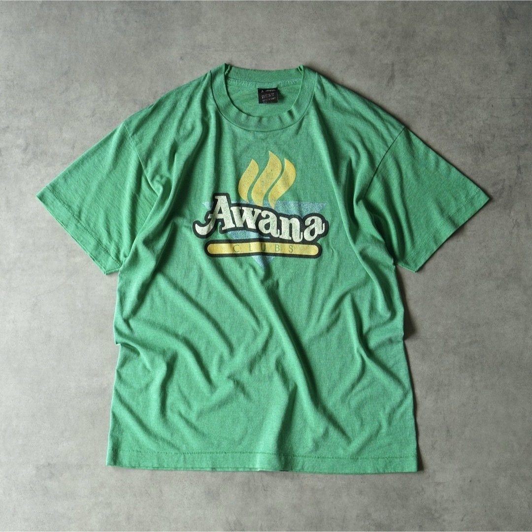 VINTAGE(ヴィンテージ)の90s USA製 Awana CLUBS プリントTシャツ コットンポリ メンズのトップス(Tシャツ/カットソー(半袖/袖なし))の商品写真