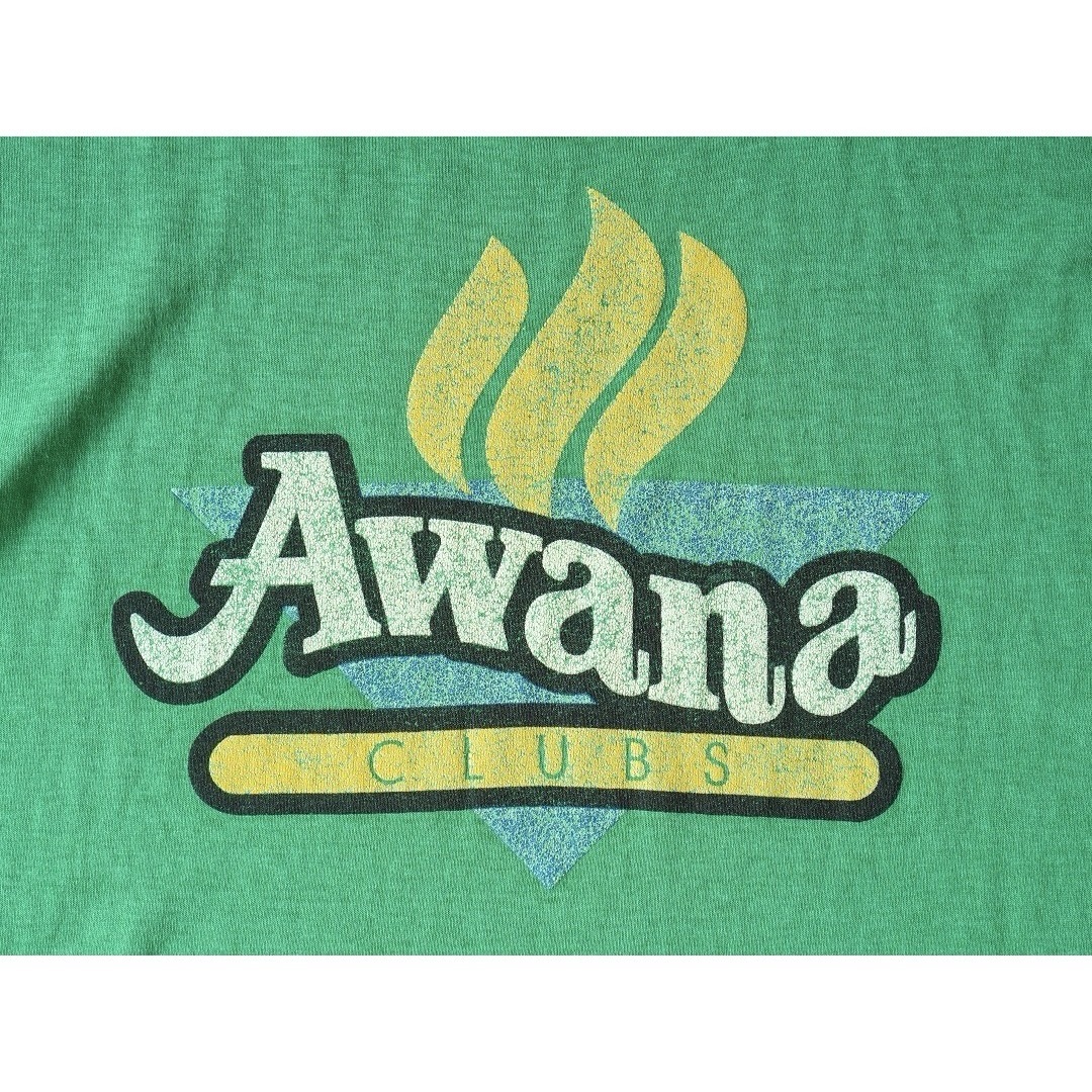 VINTAGE(ヴィンテージ)の90s USA製 Awana CLUBS プリントTシャツ コットンポリ メンズのトップス(Tシャツ/カットソー(半袖/袖なし))の商品写真