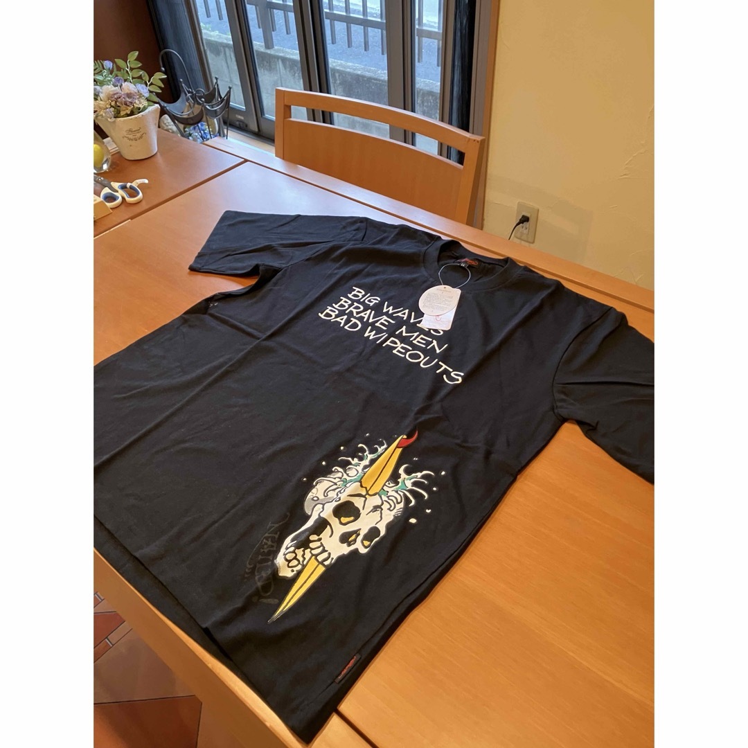 Ed Hardy(エドハーディー)の新品未使用エドハーディ❤️英字&ドクロ柄　Tシャツ、カットソー　黒 レディースのトップス(Tシャツ(半袖/袖なし))の商品写真