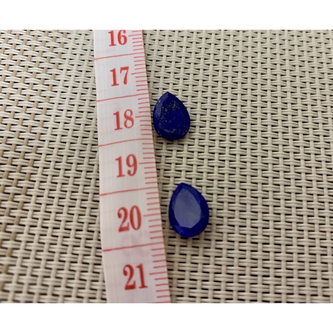 ラピスラズリ　雫型　ペア ハンドメイドの素材/材料(各種パーツ)の商品写真