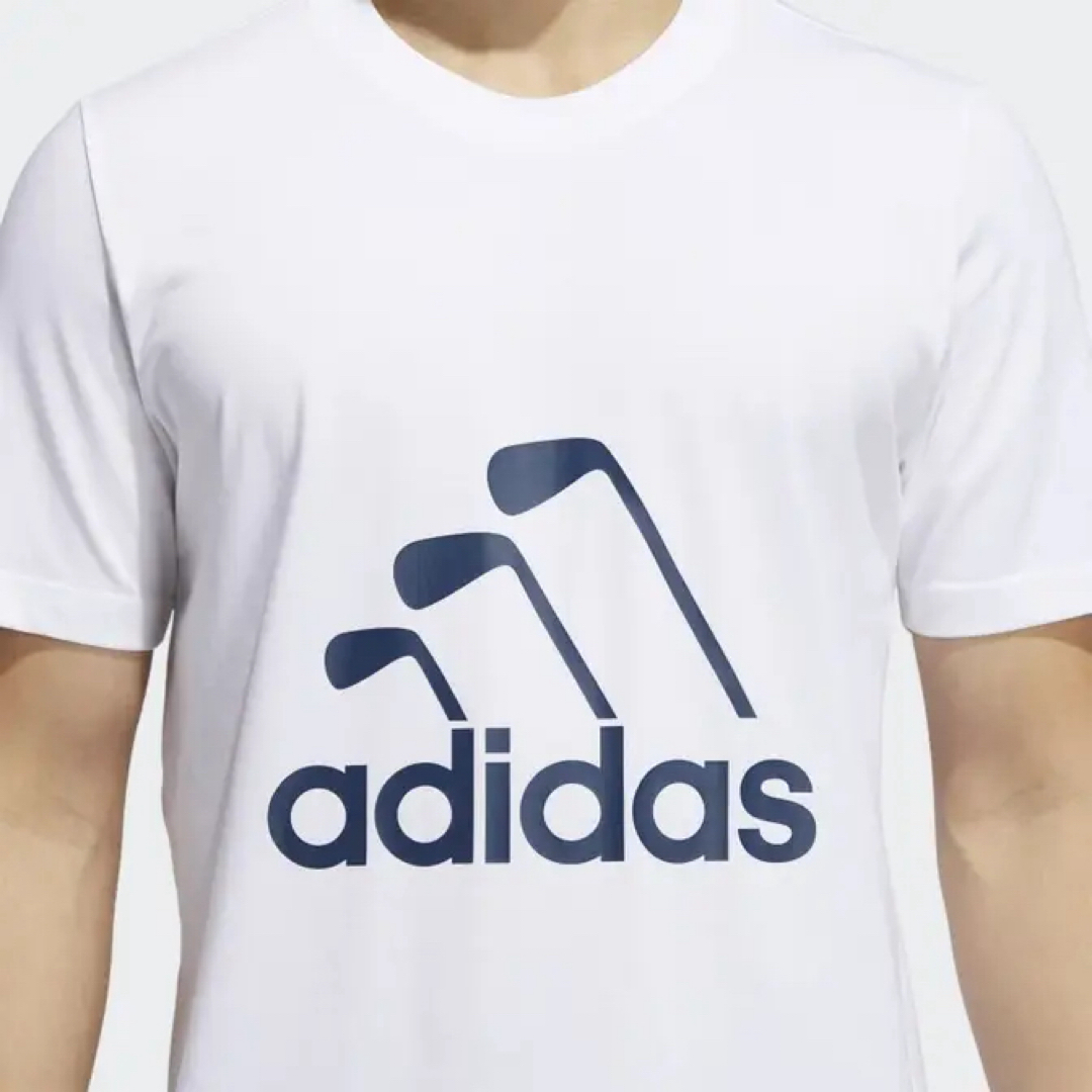 adidas(アディダス)のadidas golf アディダスゴルフ アイアンロゴ 半袖Tシャツ 白 M スポーツ/アウトドアのゴルフ(ウエア)の商品写真