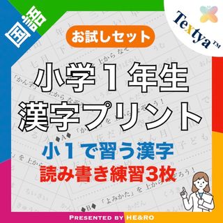 小学１年生漢字練習プリントお試し｜6ページ｜読み書き学習★漢検・漢字テスト対策に(語学/参考書)