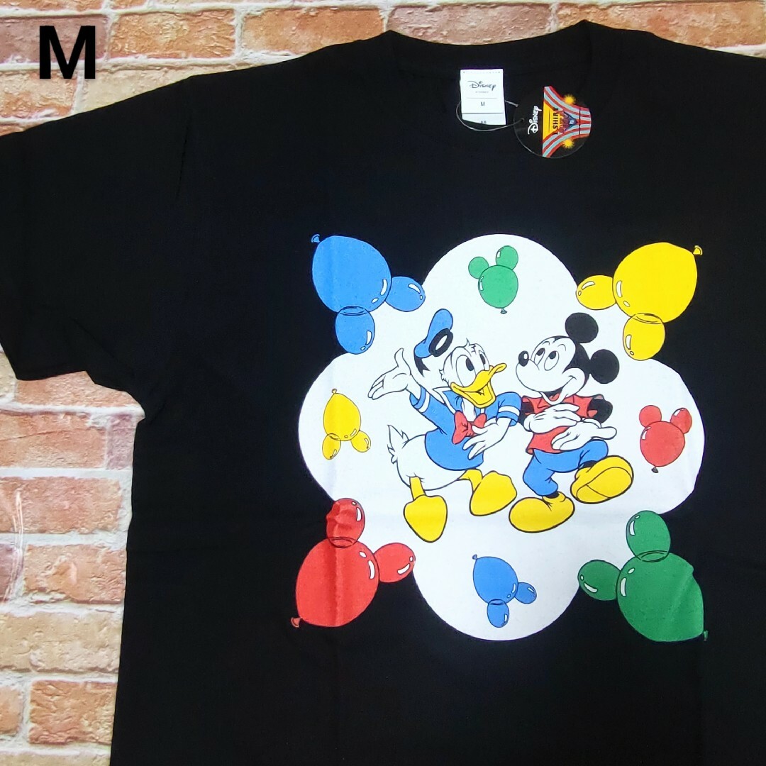 Disney(ディズニー)の【新品】ディズニー ミッキー ドナルド Tシャツ M ブラック 上質 ゆるダボ メンズのトップス(Tシャツ/カットソー(半袖/袖なし))の商品写真