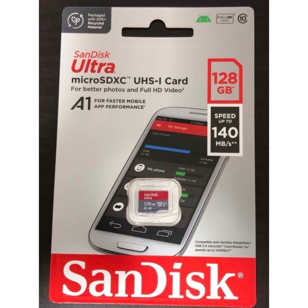 SanDisk(サンディスク)のSandisk マイクロSDカード128GB 140mb/s スマホ/家電/カメラのPC/タブレット(PC周辺機器)の商品写真