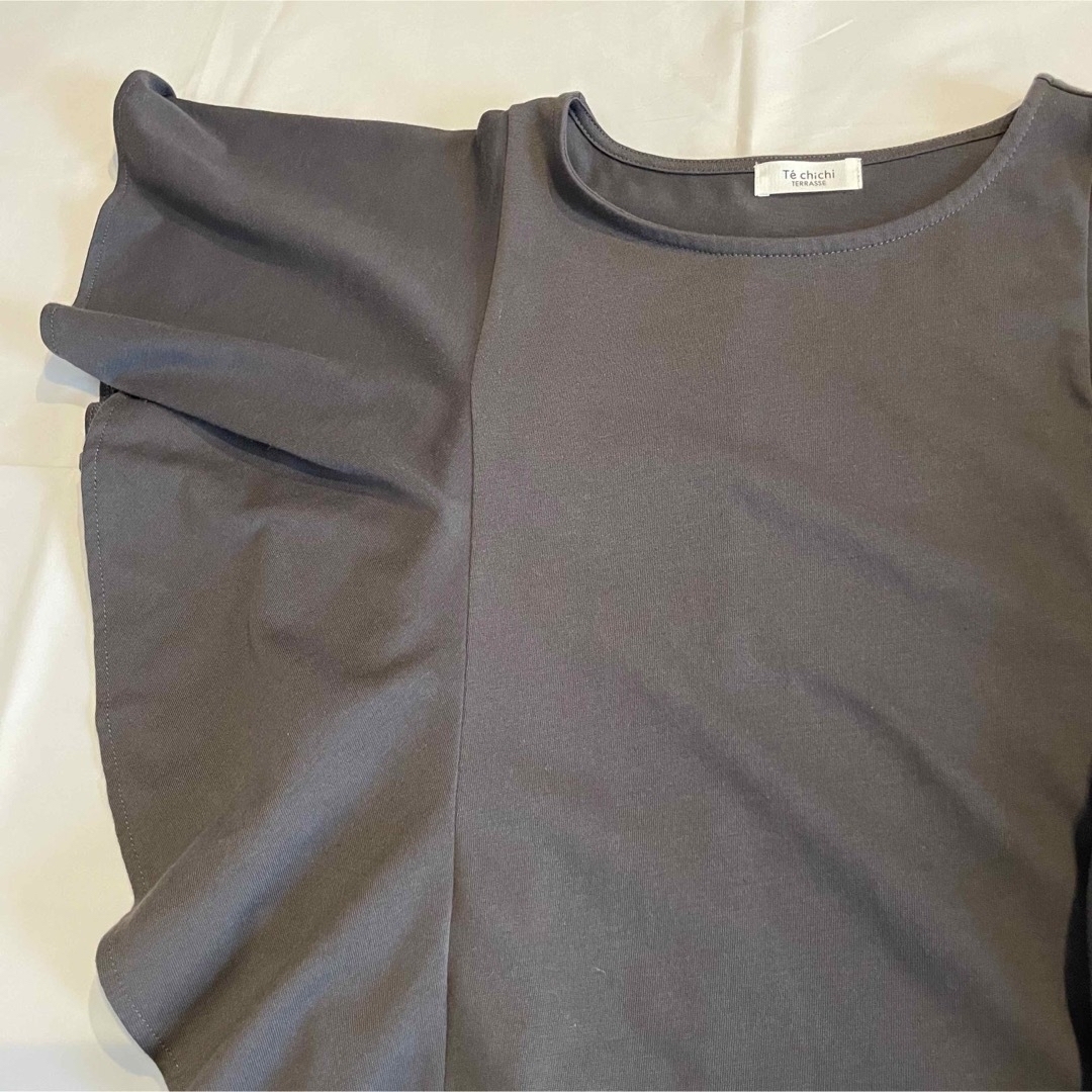 Techichi(テチチ)のフレアスリーブプルオーバー　テチチ　チャコール　フリーサイズ　夏服 レディースのトップス(Tシャツ(半袖/袖なし))の商品写真