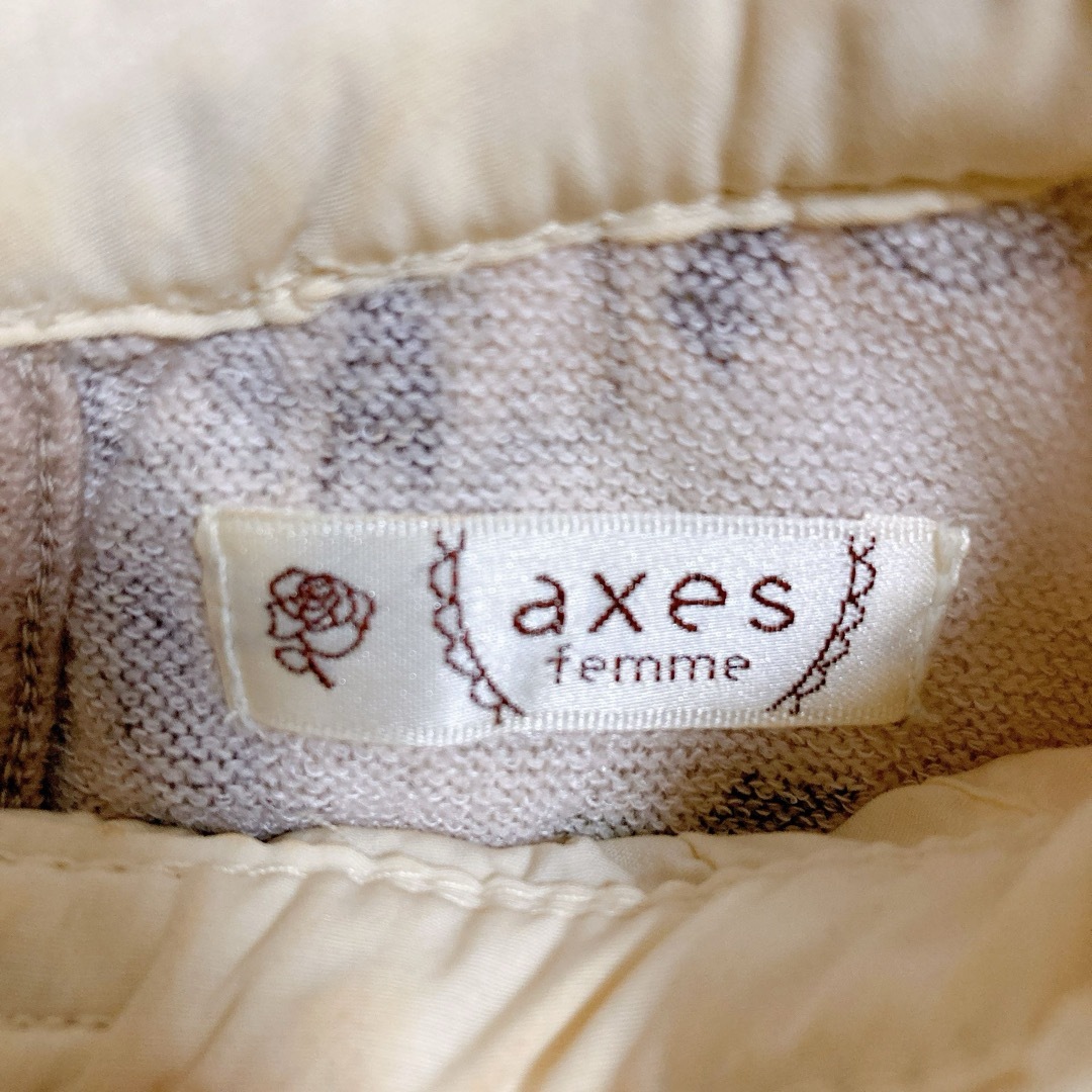 axes femme(アクシーズファム)のaxes femme アクシーズファム　花柄＆リボンカットソー　ピンクベージュ レディースのトップス(カットソー(長袖/七分))の商品写真