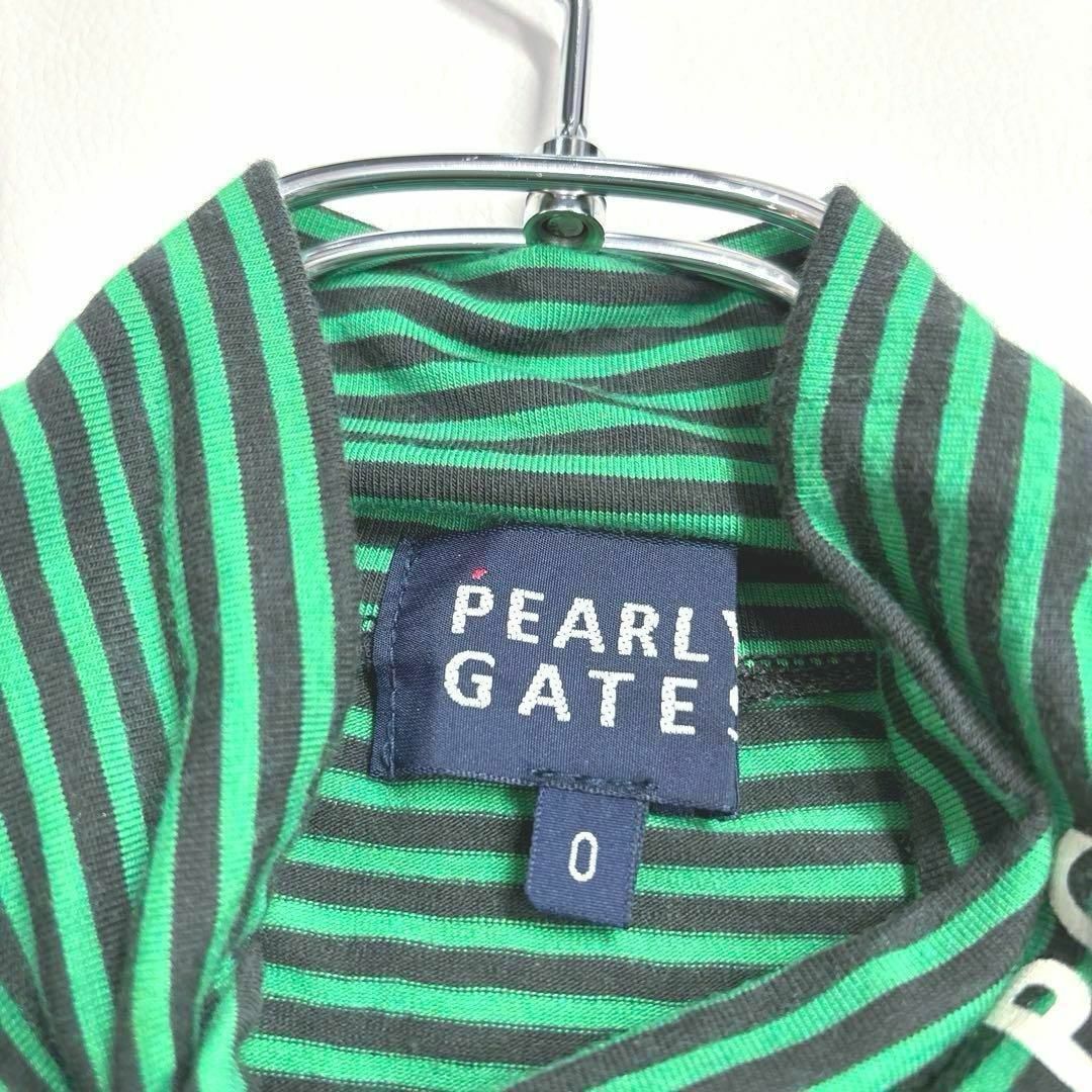 PEARLY GATES(パーリーゲイツ)のパーリーゲイツ　0/S  長袖カットソー　モックネックシャツ　グリーン　★ スポーツ/アウトドアのゴルフ(ウエア)の商品写真