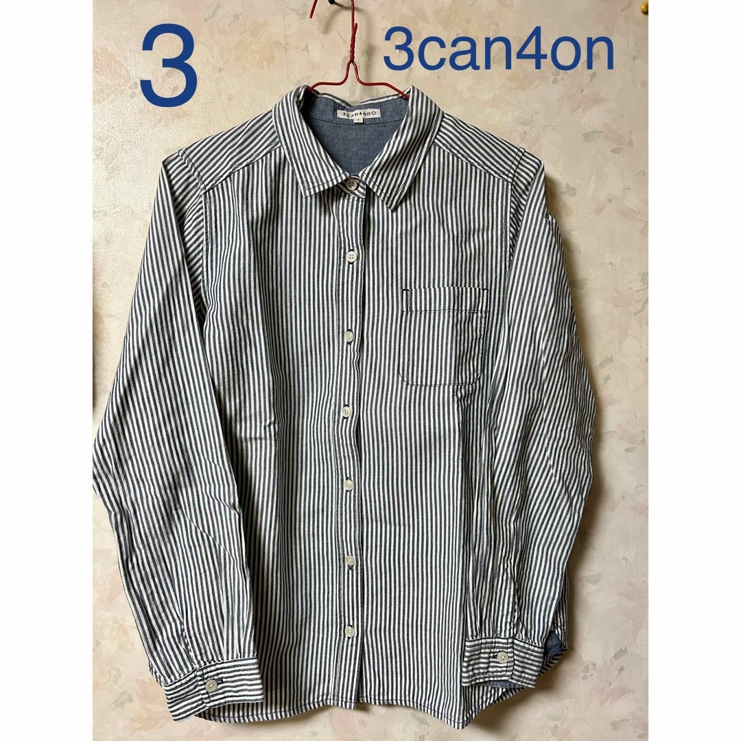 3can4on(サンカンシオン)の3can4on サンカンシオン　ストライプシャツ　3 レディースのトップス(シャツ/ブラウス(長袖/七分))の商品写真