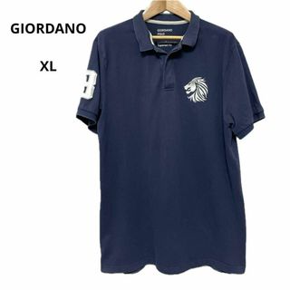 ジョルダーノ(GIORDANO)のGIORDANO POLO ポロシャツ ネイビー XL大きいサイズ ゆったり(ポロシャツ)