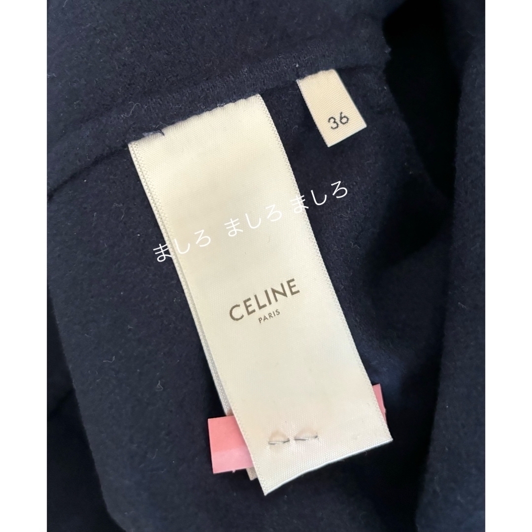 celine(セリーヌ)のセリーヌ ノーカラージャケット カシミア100% size36 ネイビー レディースのジャケット/アウター(ノーカラージャケット)の商品写真