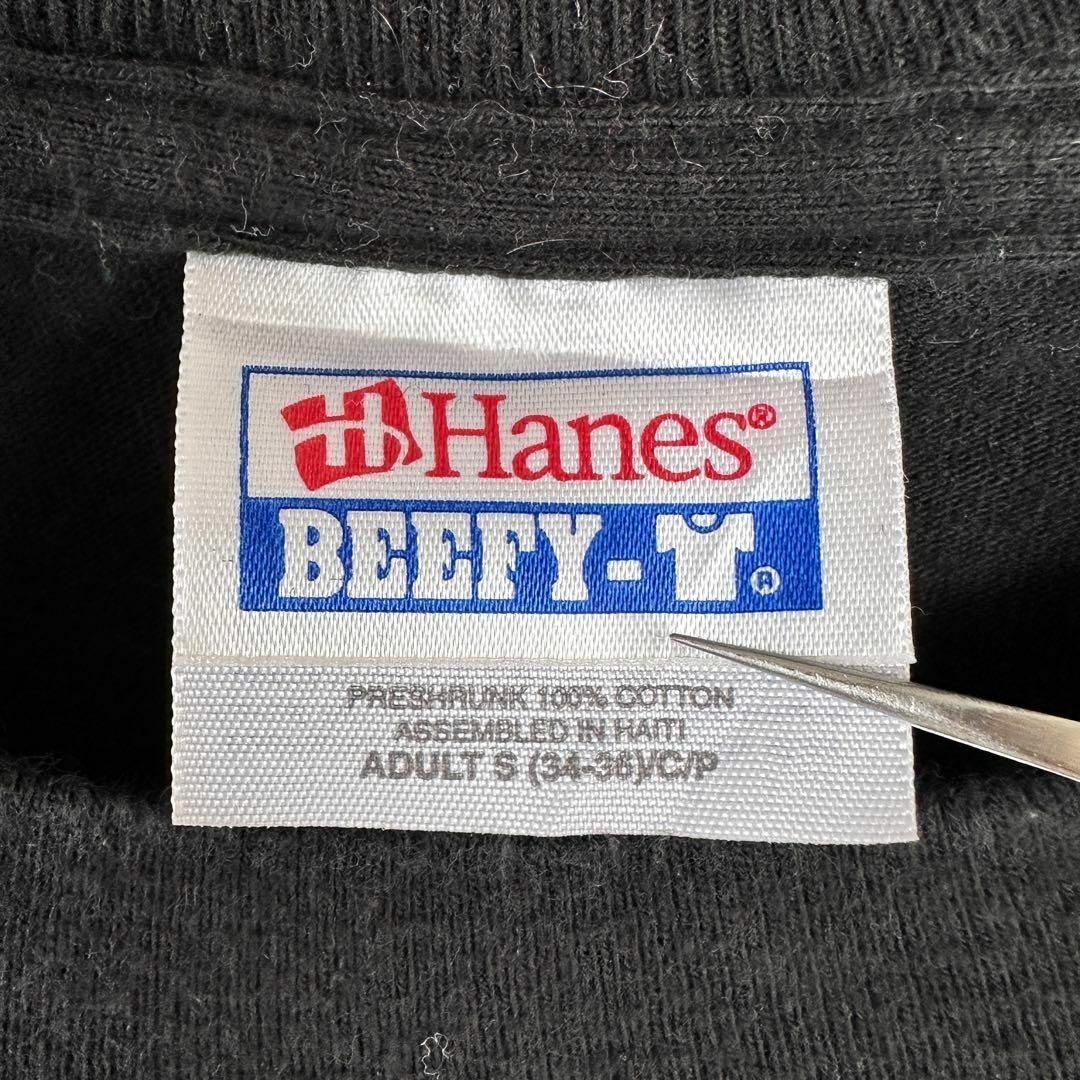 Hanes(ヘインズ)の【ヘインズ】古着アメリカ両面プリントTシャツ半袖メンズSサイズブラックUSA メンズのトップス(Tシャツ/カットソー(半袖/袖なし))の商品写真