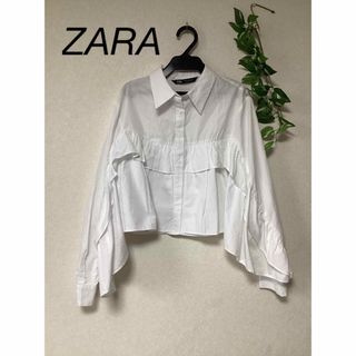 ザラ(ZARA)の⭐︎美品⭐︎ZARA フリル　シャツ　size USA S(シャツ/ブラウス(長袖/七分))