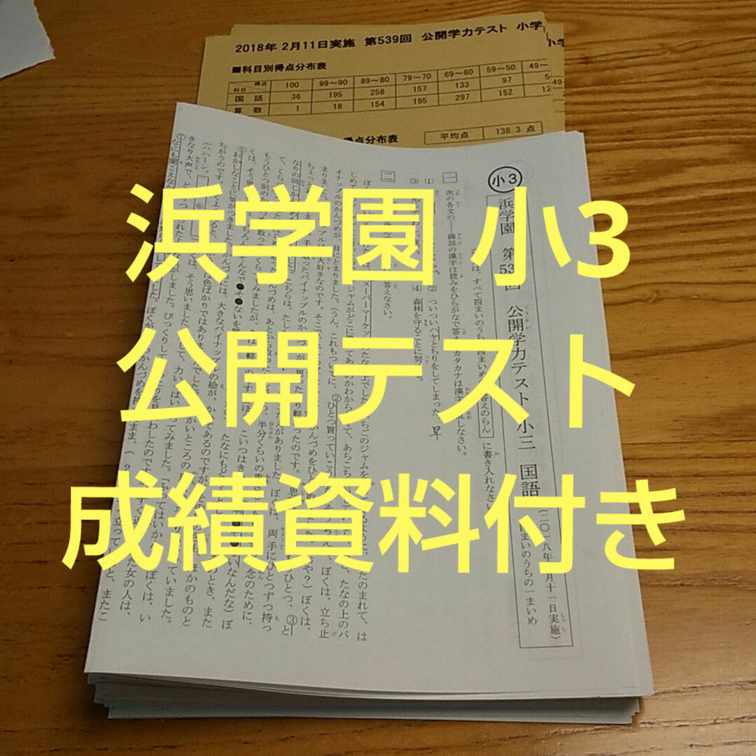 浜学園 小3 公開テスト 成績資料付き エンタメ/ホビーの本(語学/参考書)の商品写真