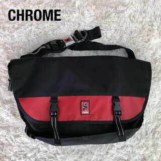 クローム(CHROME)のCHROMEクローム　メッセンジャーバッグ黒×赤　ショルダーバッグ(メッセンジャーバッグ)