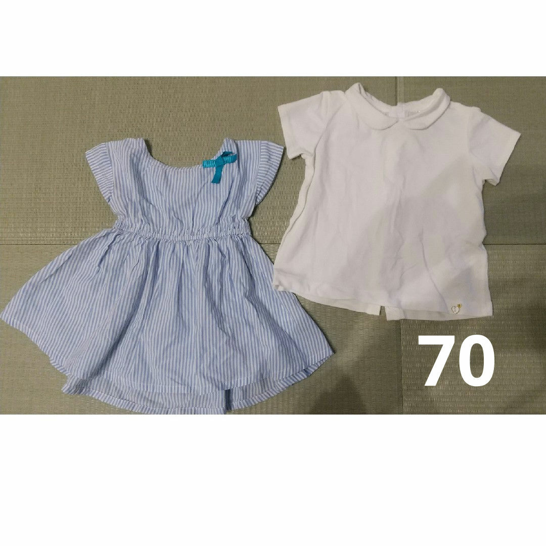 70cm 女の子 ワンピース トップス まとめ売り キッズ/ベビー/マタニティのベビー服(~85cm)(ワンピース)の商品写真