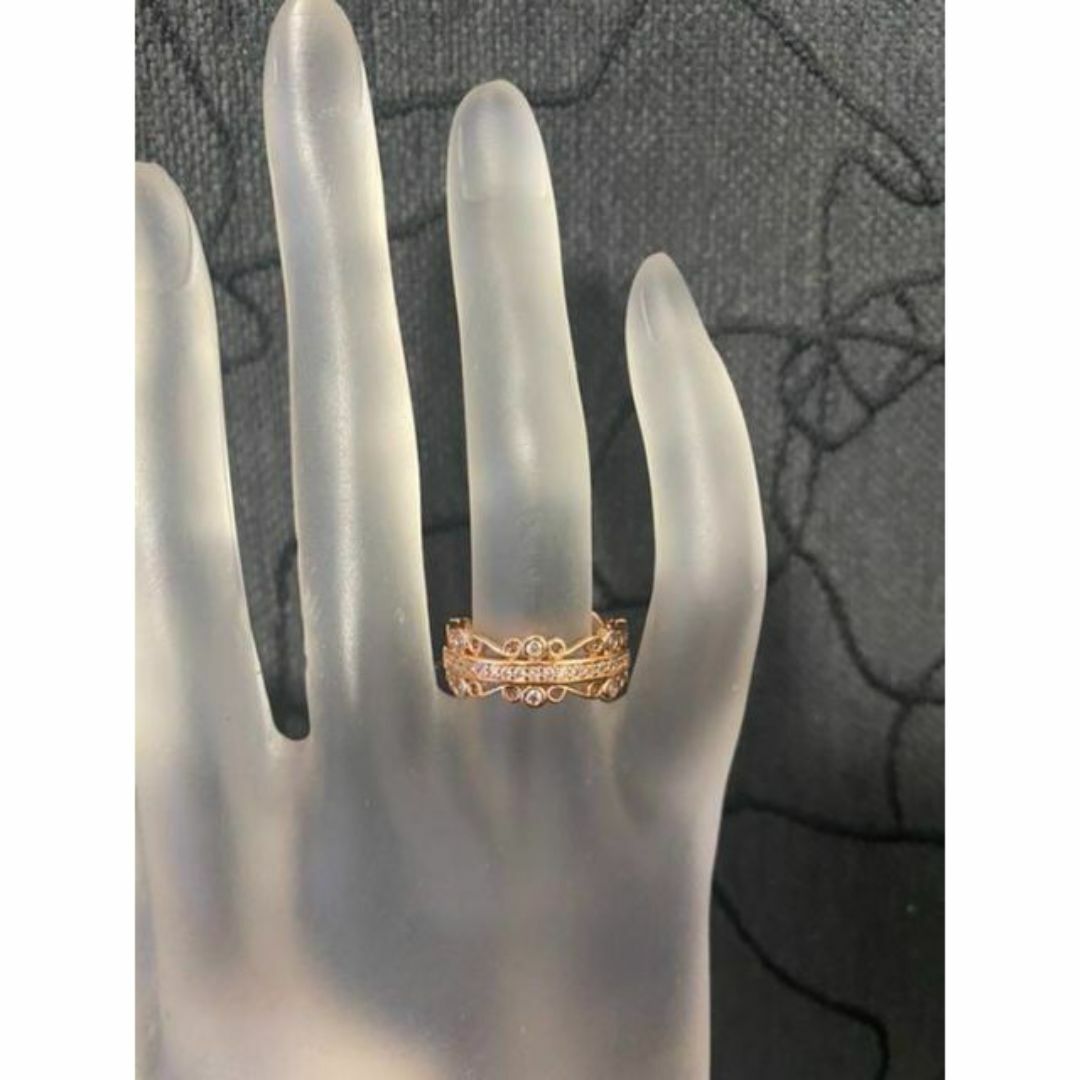 （1201）14号 ピンクゴールド大人可愛いフリルレース清楚なリング　指輪 レディースのアクセサリー(リング(指輪))の商品写真