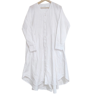 MidiUmi - 美品✨midiumisolid ピンタックシャツワンピース 白 ゆったりサイズ
