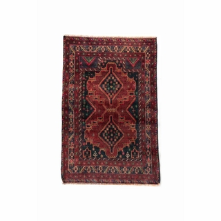 イデー(IDEE)の140 x 94cm　トライバルラグ バルーチ アフガン ラグ 手織り 絨毯(ラグ)