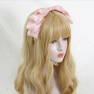 カチューシャ ヘアアクセサリー ヘッドアクセサリー リボン ピンク コスプレ(カチューシャ)