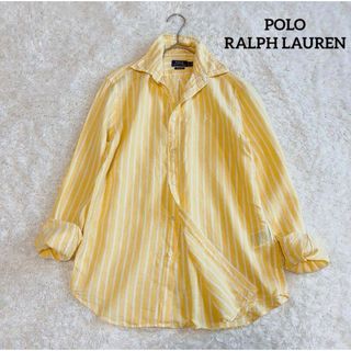 ポロラルフローレン(POLO RALPH LAUREN)のPOLO ラルフローレン リネン ストライプ シャツ 長袖 イエロー ホワイト(シャツ/ブラウス(長袖/七分))