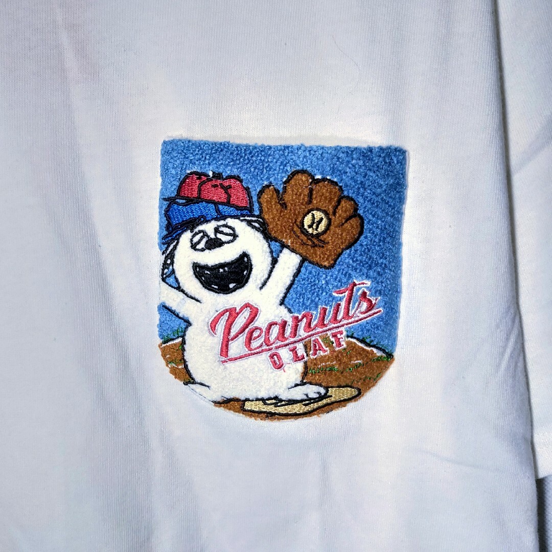 PEANUTS(ピーナッツ)の新品 Tシャツ XL オラフ スヌーピー ピ―ナッツ サガラ 刺繍 ポケT 半袖 メンズのトップス(Tシャツ/カットソー(半袖/袖なし))の商品写真