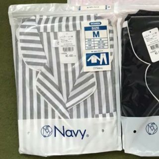 NAVY - 新品 パジャマ ルームウェア マックハウス ネイビー 寝巻き 長袖 春　縦縞