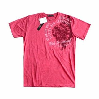 新品 balmy＆awaking ネイティブ 半袖 Tシャツ メンズ L 赤 (Tシャツ/カットソー(半袖/袖なし))