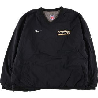 Reebok - 古着 90年代 リーボック Reebok NFL PITTSBURGH STEELERS ピッツバーグスティーラーズ リバーシブル Vネック コットンプルオーバー ナイロンプルオーバー メンズXXL ヴィンテージ /eaa438605