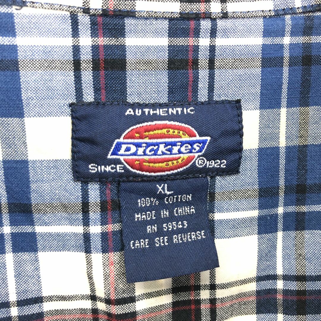 Dickies(ディッキーズ)の古着 ディッキーズ Dickies チェック柄 半袖 オープンカラー コットンシャツ メンズXL /eaa441048 メンズのトップス(シャツ)の商品写真