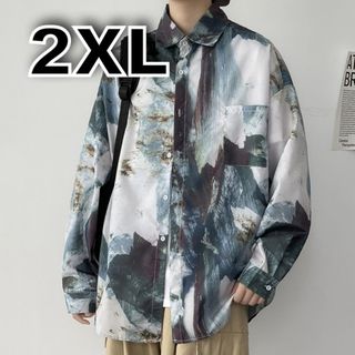 【数量限定】シャツ 春 夏 ストリート 2XL オーバーサイズ 長袖 メンズ