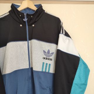 アディダス(adidas)の古着✨80s adidas トラックジャケット トレフォイルロゴ バック刺繍(その他)