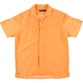 ラルフローレン(Ralph Lauren)の古着 ラルフローレン Ralph Lauren POLO RALPH LAUREN 半袖 オープンカラー リネンシャツ メンズM /eaa441656(シャツ)