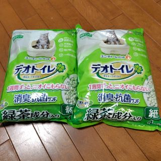 ユニチャーム(Unicharm)の1週間消臭・抗菌デオトイレ飛散らない緑茶成分入り・消臭サンド4L　２袋(猫)