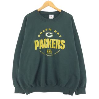 古着 NFL NFL GREEN BAY PACKERS グリーンベイパッカーズ プリントスウェットシャツ トレーナー メンズXL /eaa399991(スウェット)