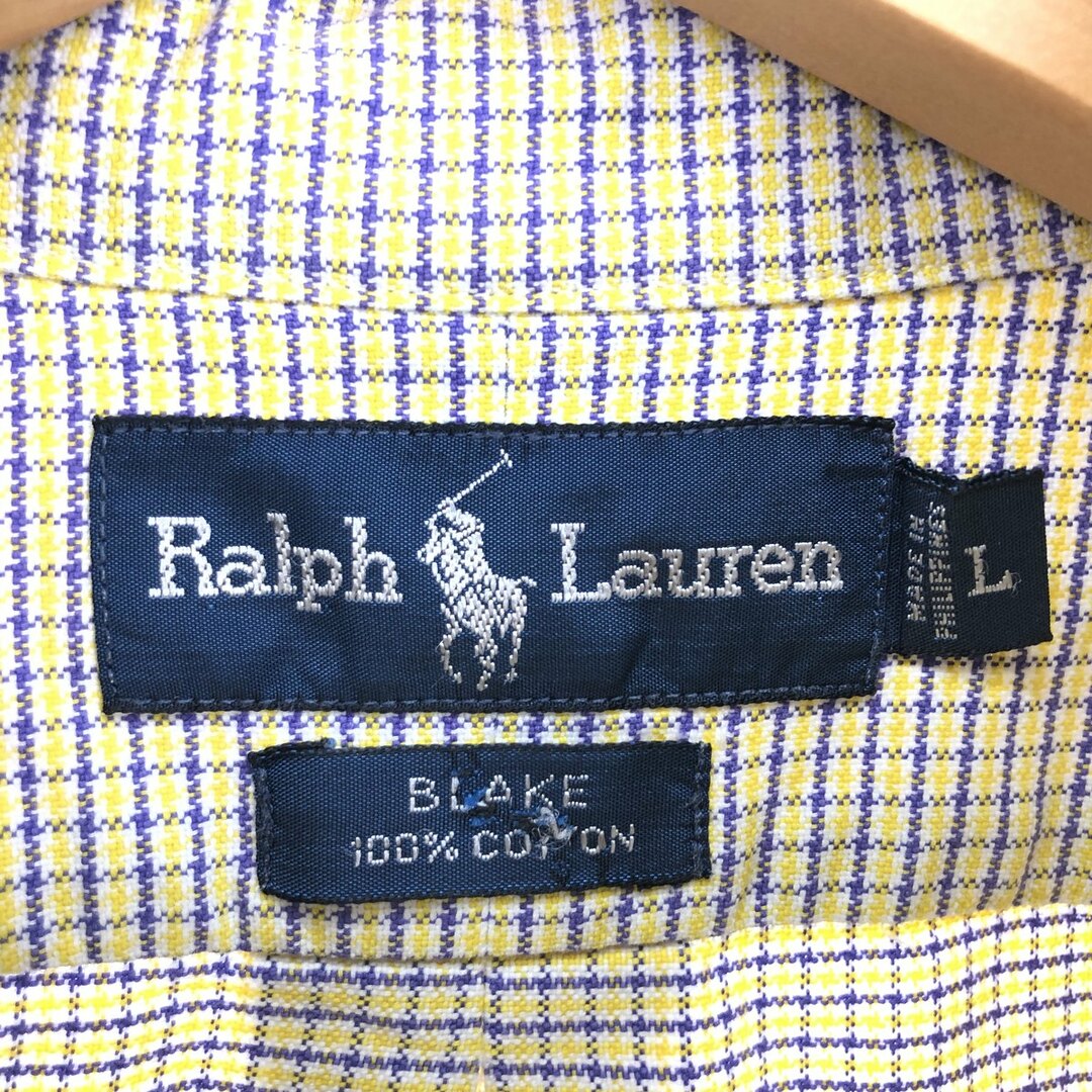 Ralph Lauren(ラルフローレン)の古着 ラルフローレン Ralph Lauren BLAKE 半袖 ボタンダウン チェックシャツ メンズL /eaa441053 メンズのトップス(シャツ)の商品写真