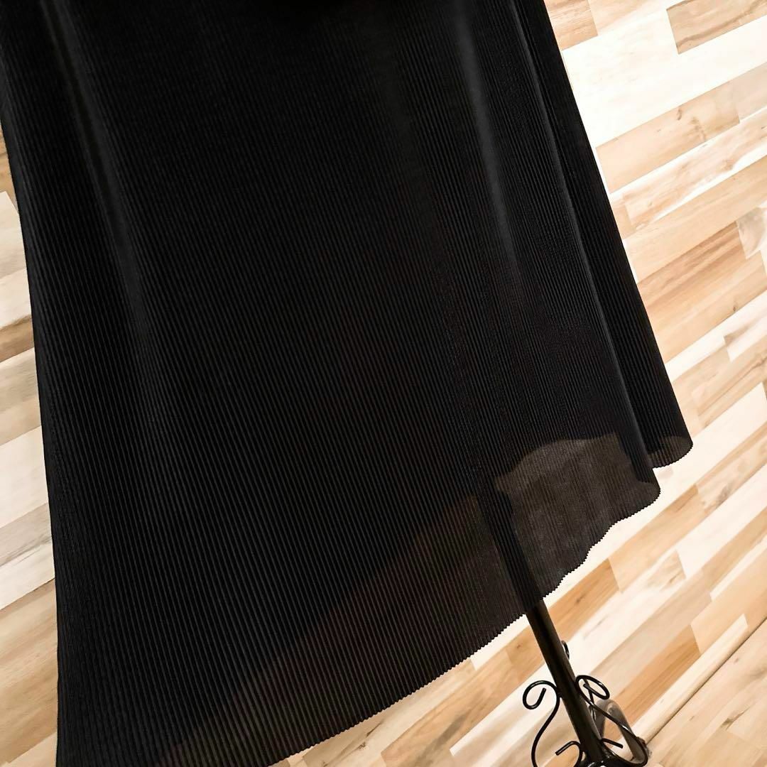 ZARA(ザラ)の【ザラ】ZARA 総プリーツ 長袖 ロング ドレス ワンピース S 黒ブラック レディースのワンピース(ロングワンピース/マキシワンピース)の商品写真