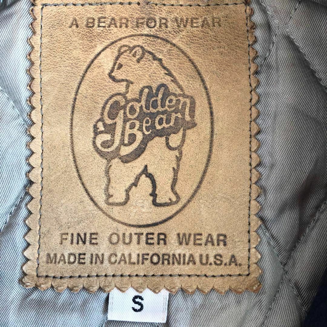 Golden Bear(ゴールデンベア)のUSA製GOLDEN BEARスタジャン　紺色ネイビー袖レザー S メンズのジャケット/アウター(スタジャン)の商品写真