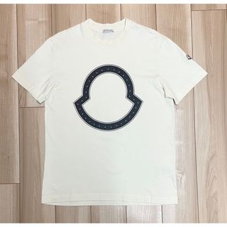 モンクレール(MONCLER)の［極美品］モンクレール　スタッズ　ロゴTシャツ　アイボリー(Tシャツ/カットソー(半袖/袖なし))