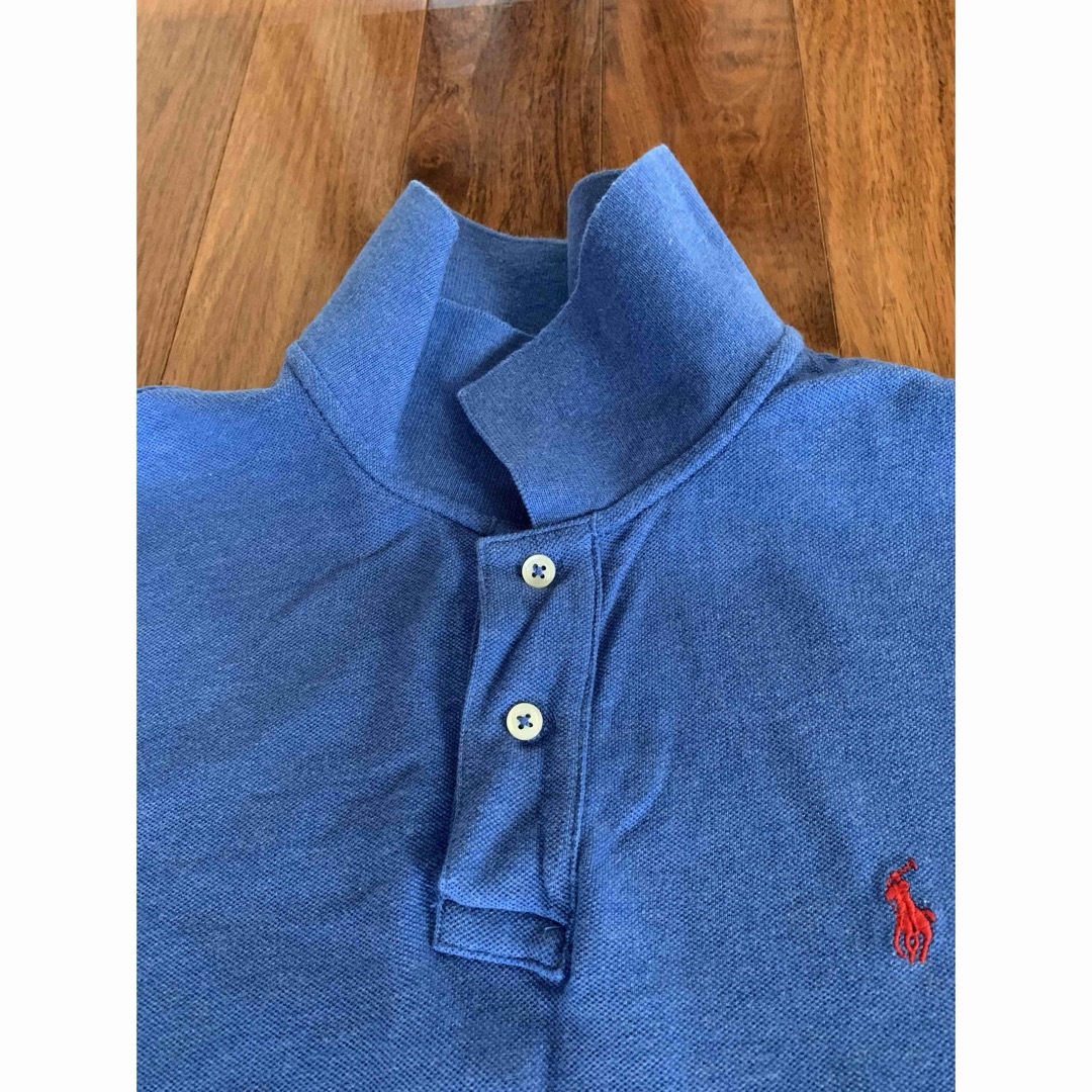 Ralph Lauren(ラルフローレン)の着用1回ほぼ未使用ラルフローレン　ポロシャツ　ボーイズXL  青　綿100% メンズのトップス(ポロシャツ)の商品写真