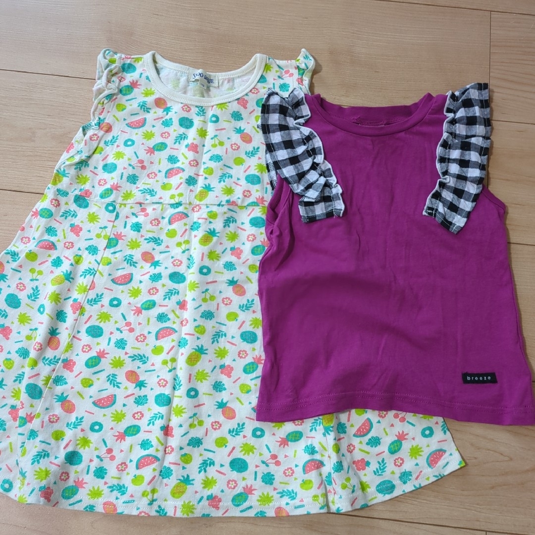 BREEZE(ブリーズ)のブリーズ　シューラルー　ワンピース　ノースリーブ　Tシャツ キッズ/ベビー/マタニティのキッズ服女の子用(90cm~)(ワンピース)の商品写真