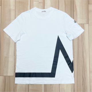 モンクレール(MONCLER)の［極美品］モンクレール　ロゴプリント　Tシャツ　ホワイト　M(Tシャツ/カットソー(半袖/袖なし))