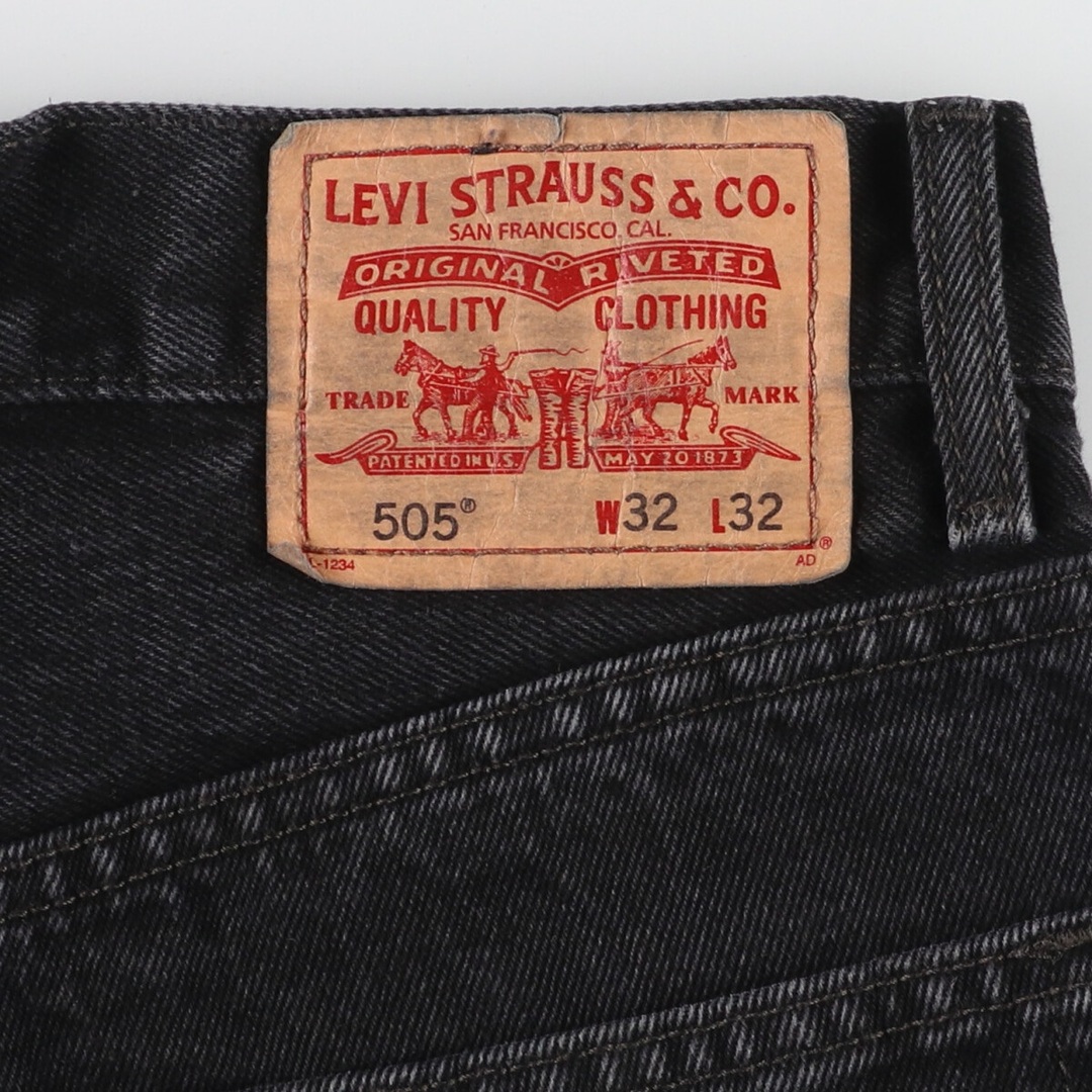 Levi's(リーバイス)の古着 リーバイス Levi's 505 REGULAR FIT ブラックデニム テーパードデニムパンツ メンズw34 /eaa446120 メンズのパンツ(デニム/ジーンズ)の商品写真