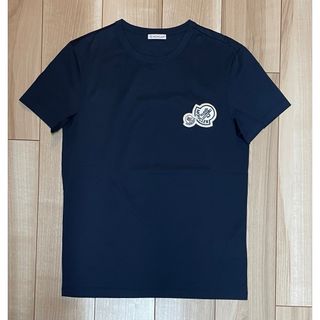 モンクレール(MONCLER)の［新品同様］モンクレール　Tシャツ　ダブルワッペン　ダークネイビー(Tシャツ/カットソー(半袖/袖なし))