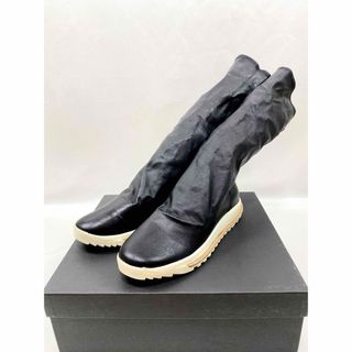 リックオウエンス(Rick Owens)の新古 定価10万 ICK OWENS ソックスニーカー ブラック 41 レザー(スニーカー)