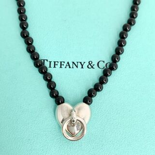 ティファニー(Tiffany & Co.)のティファニー 希少 オニキス ハートノック ネックレス ヴィンテージ di2(ネックレス)