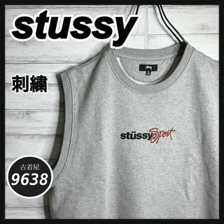 STUSSY - 入手困難!!】ステューシー ✈︎刺繍ロゴ ノースリーブトレーナー ゆるだぼ