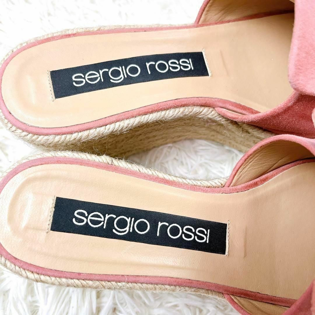 Sergio Rossi(セルジオロッシ)の美品 セルジオロッシ 厚底 サンダウェッジソール プレート シルバー ピンク レディースの靴/シューズ(サンダル)の商品写真