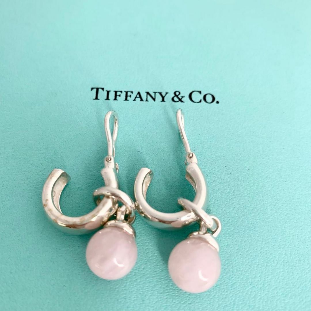 Tiffany & Co.(ティファニー)のティファニー 希少 ローズクォーツ ピンク フープ イヤリング di9 レディースのアクセサリー(イヤリング)の商品写真