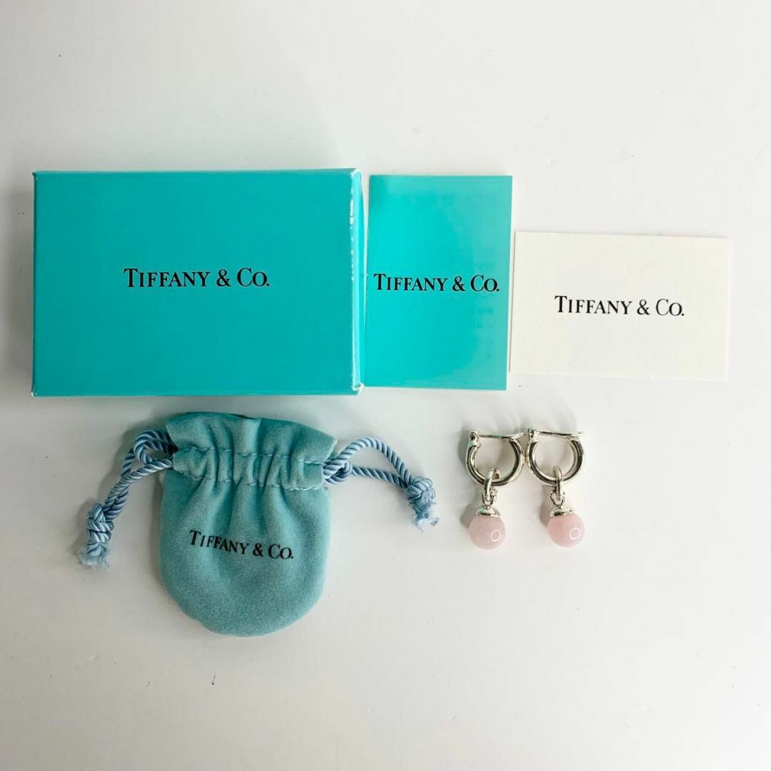 Tiffany & Co.(ティファニー)のティファニー 希少 ローズクォーツ ピンク フープ イヤリング di9 レディースのアクセサリー(イヤリング)の商品写真