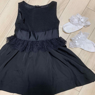 スイートルーム(SweetRoom)の黒ドレス　ドレスワンピース　90cm スイートルーム(ドレス/フォーマル)